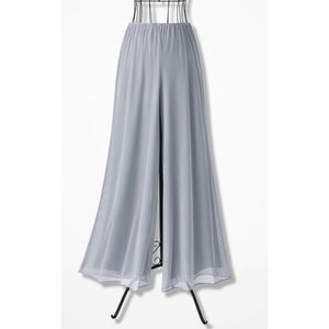 ALEXEVENINGS Silver Frost Chiffon Pull On Pants